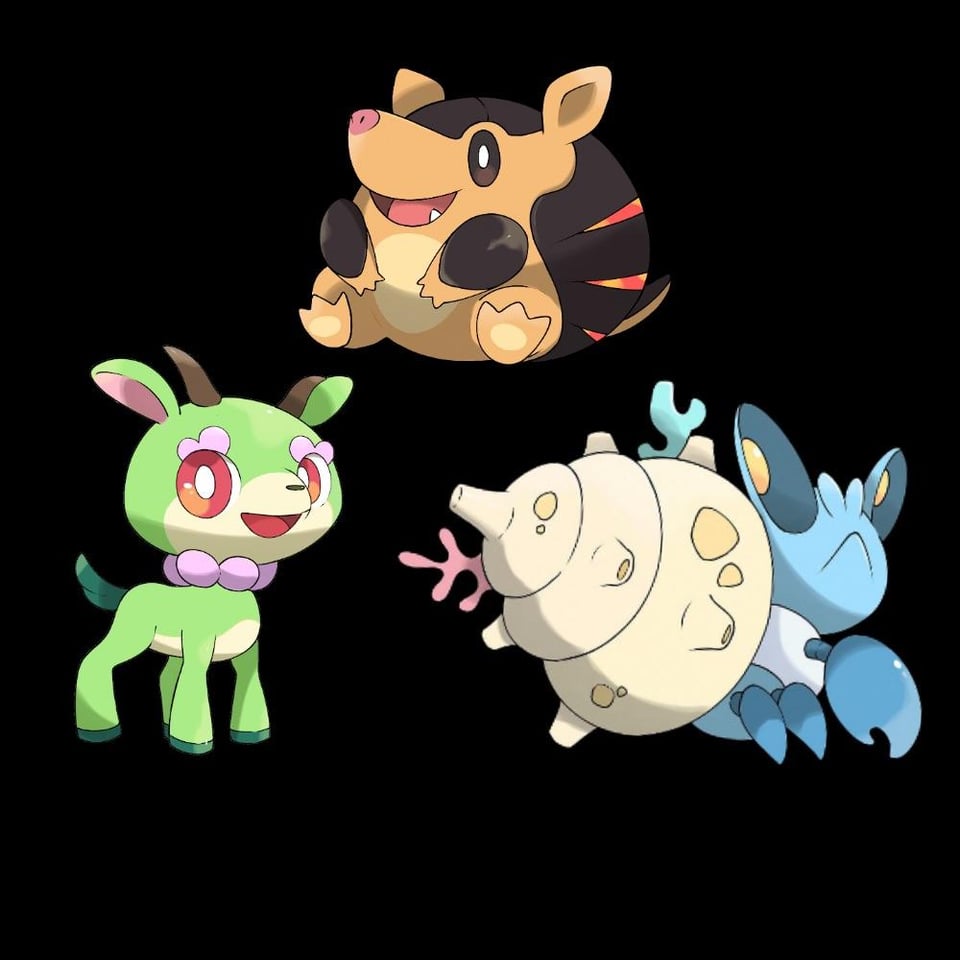 Guess I decided to make some starters too, so here are my starters for what I’m calling the Ijoshi region, based off… “somewhere”