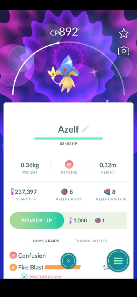Too confirm that the wild Shiny Azelf I caught wasn't a Zorua.