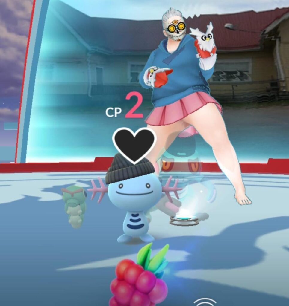 Pro tip: leaving small pokemon to defend gyms while wearing a skirt allows you to show off your crack