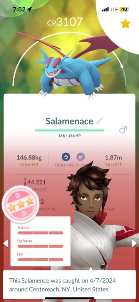 was going to delete my bagon and looked at the stats, caught a perfect one and 4 shinys👍🏻 bagon event complete