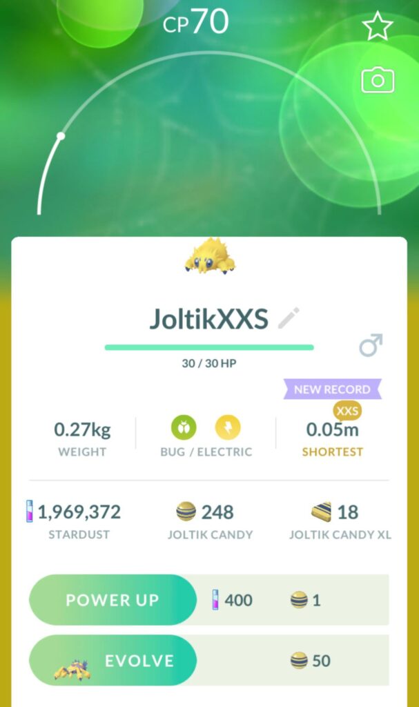 I think I caught the smallest Pokémon to ever exist in Pokémon Go.