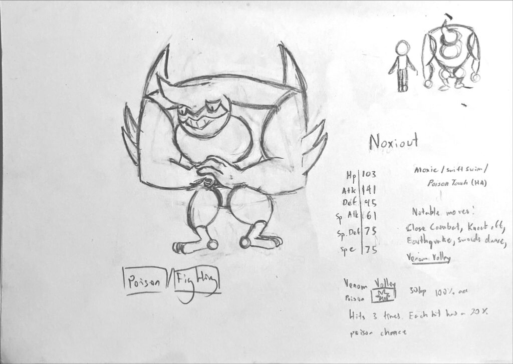 Noxiout, the Toxic Touch Pokémon(Toxicroak Evo)