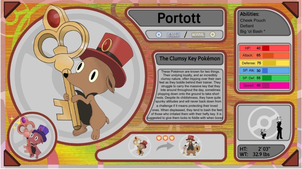 One of my older Fakemon, based on the God Janus and medieval castle guards!