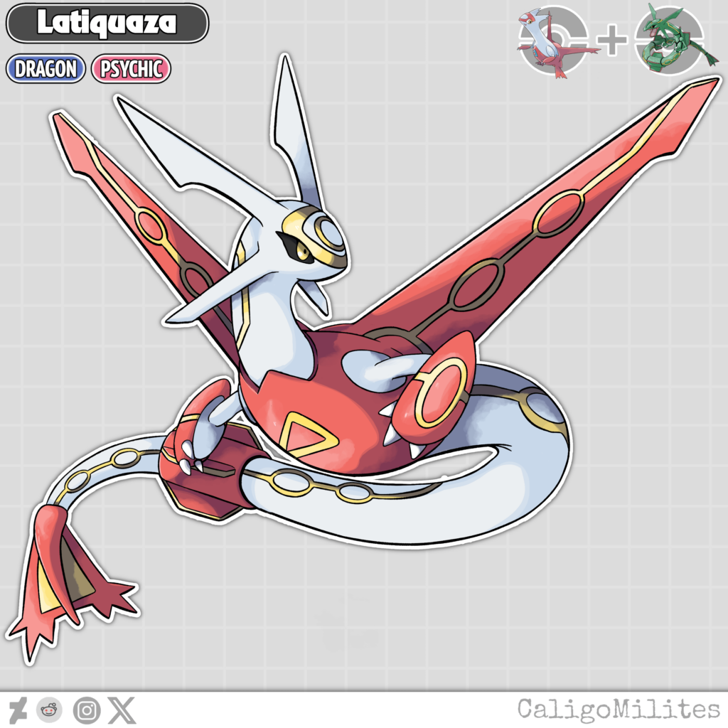 Pokemon Fusion Latias and Rayquaza Fakemon