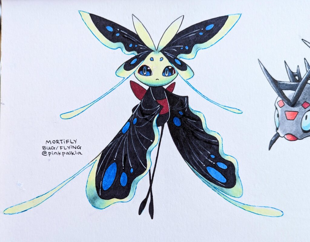 Mortifly, inspired by the Mourning Cloak butterfly.