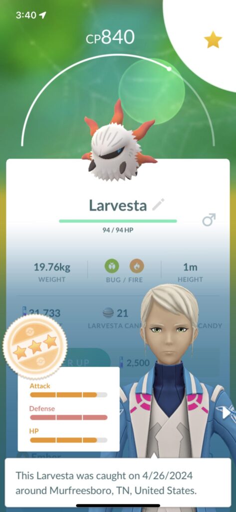 Day 1 Player First Larvesta