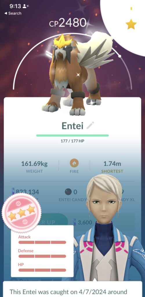 First ever shundo from first ever Entei raid. So happy.