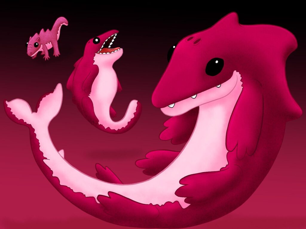 Lava Basilosaurus Fakemon! Fire/Fairy Type.