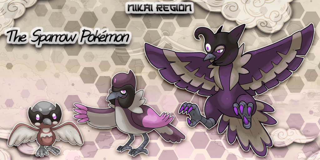 The Sparrow Fakemon - Ghost Bird Pokémon - Yokai - Yosuzume - Japanese Pokémon Region