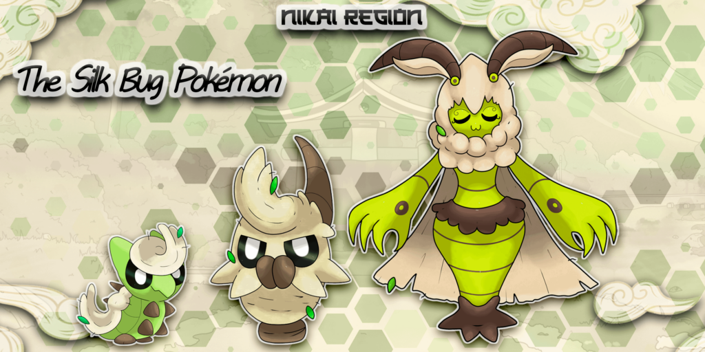 The Silk Bug Fakemon - Japanese Pokemon Region based on Yokais - Bug Regional