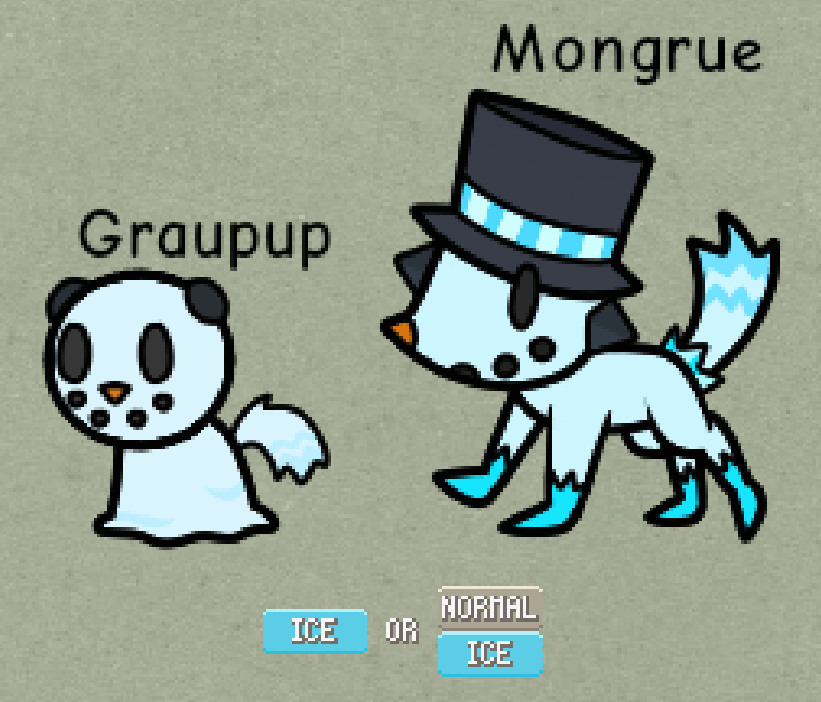 Should these fakemon (Graupup & Mongrue) be pure ice or normal, ice type?