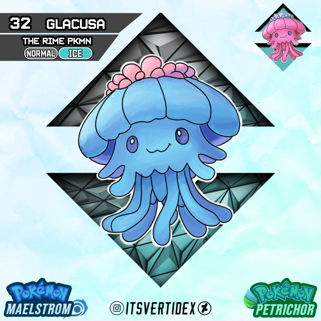 Meet Glacusa , The Rime Pokemon! (Unused type by gamefreak)