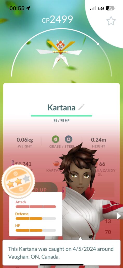 Kartana CP2499 is absolutely destroying Ultra League for me. Beat closer I have ever used. From 1200 elo to 1900.