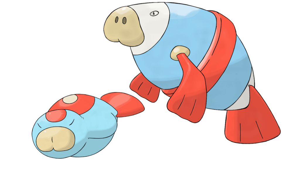 Made a Pokémon line based on manatees/sea cows and buoys