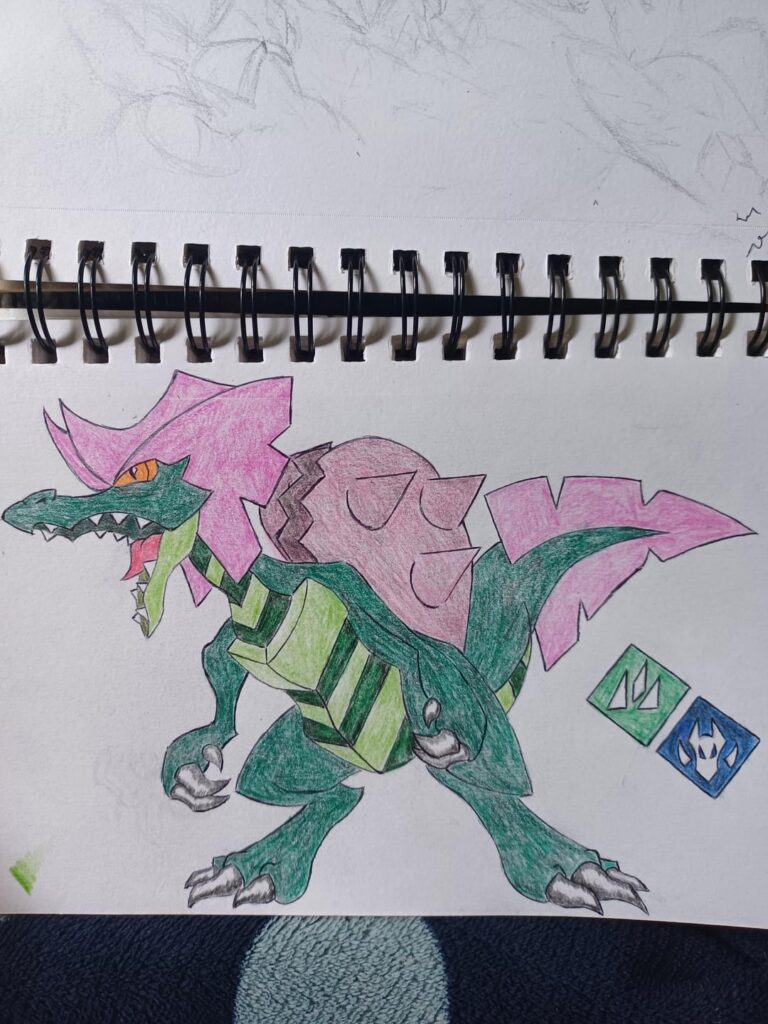 #003. CERVIPULA,The Spinal Raptor Pokemon. The final stage evolution of SPIONAEA.