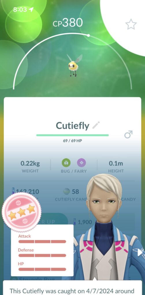 Finally after 6370 catches I get a hundo!