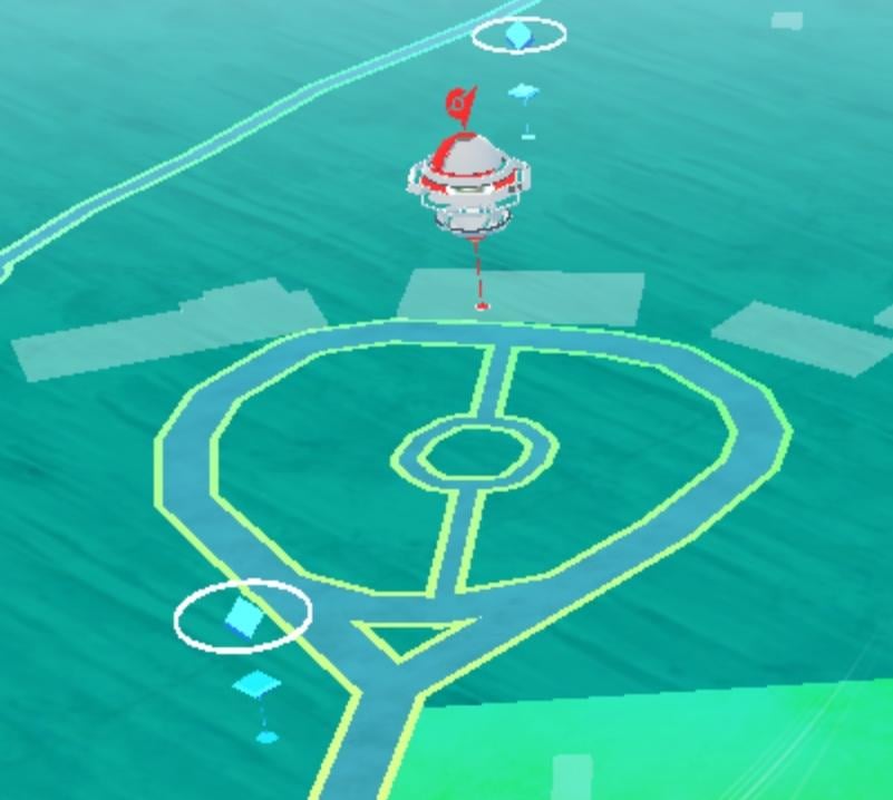 the nearest gym from me has a pokéball design infront of it on the map, no idea if this exists elsewhere but I thought it was cool :]
