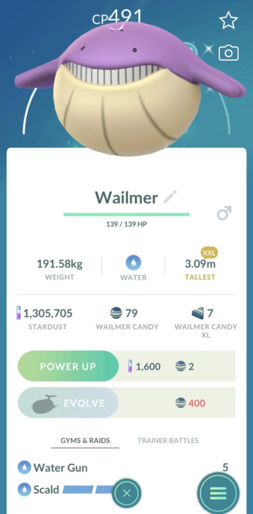 Got my shiny Wailmer, AKA “Shwailmer”