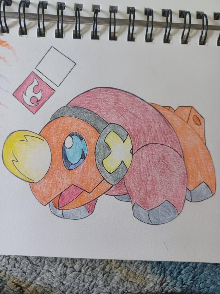 #004. RAIBULB,The Rhinoceros Pokemon. The fire starter of the WHEBORO REGION.