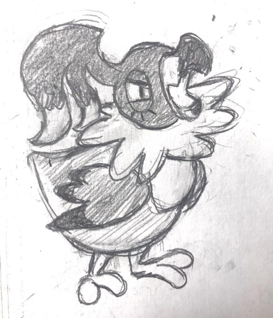 Very rough sketch of a paradox Chatot. Any name ideas?