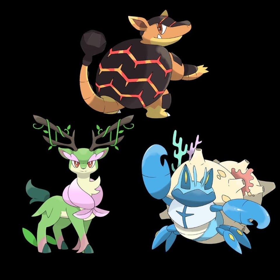 Following yesterday’s post, here are the evolution’s of my Ijoshi region’s starters