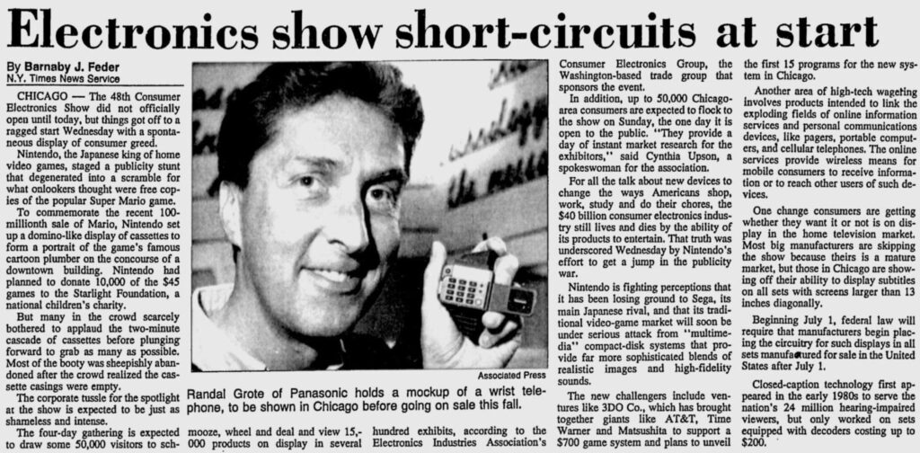 Nintendo's domino celebration at CES 1993