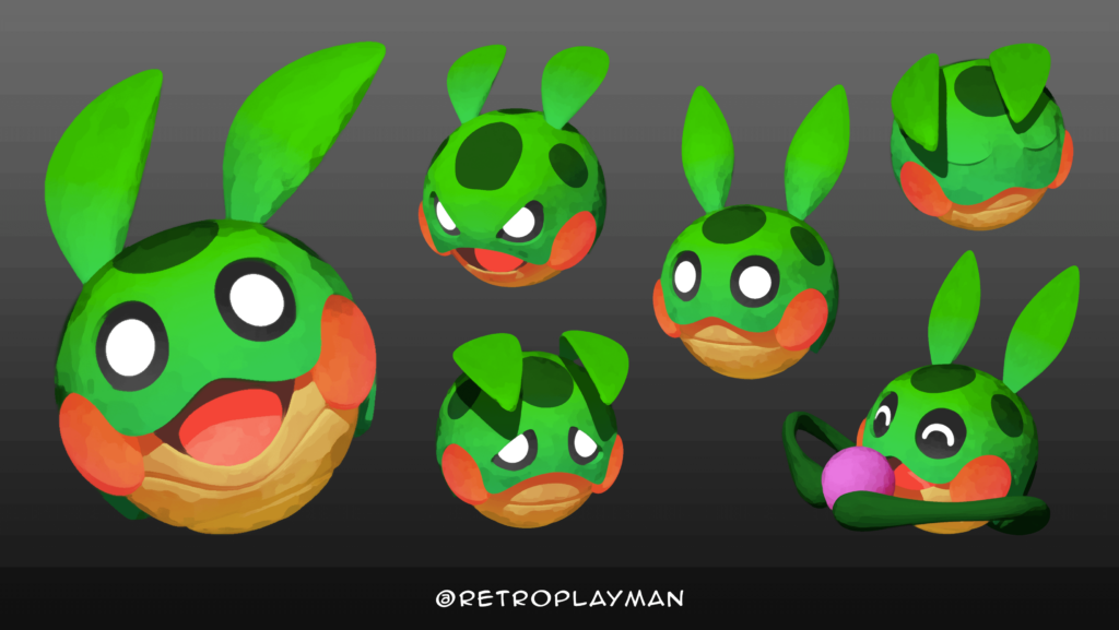 Snugli the Grass Slug Pokémon (testing out a new shader)