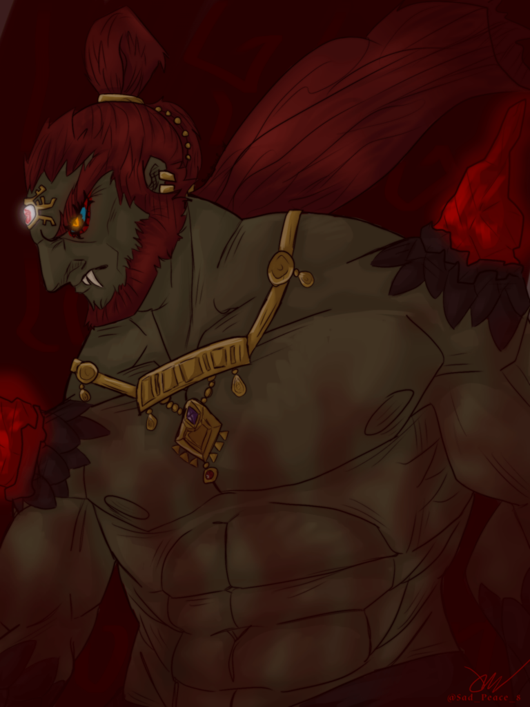 Made a lil something on Ganondorf. completed TOTK and was inspired to make this with my shity samsung in hand, running IbisPaintX at 30 fps.