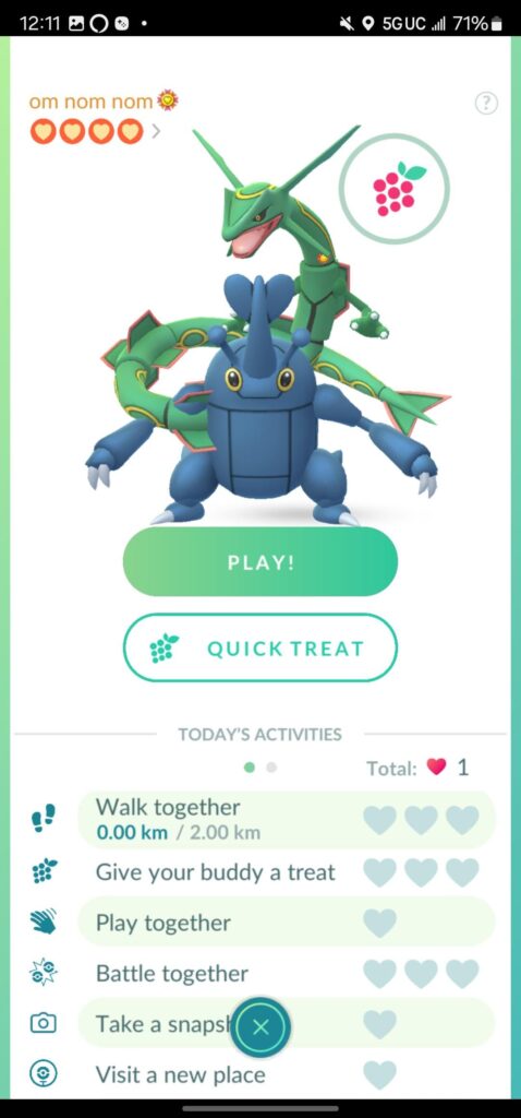 Feature from a bug: buddy pokemon with its own buddy
