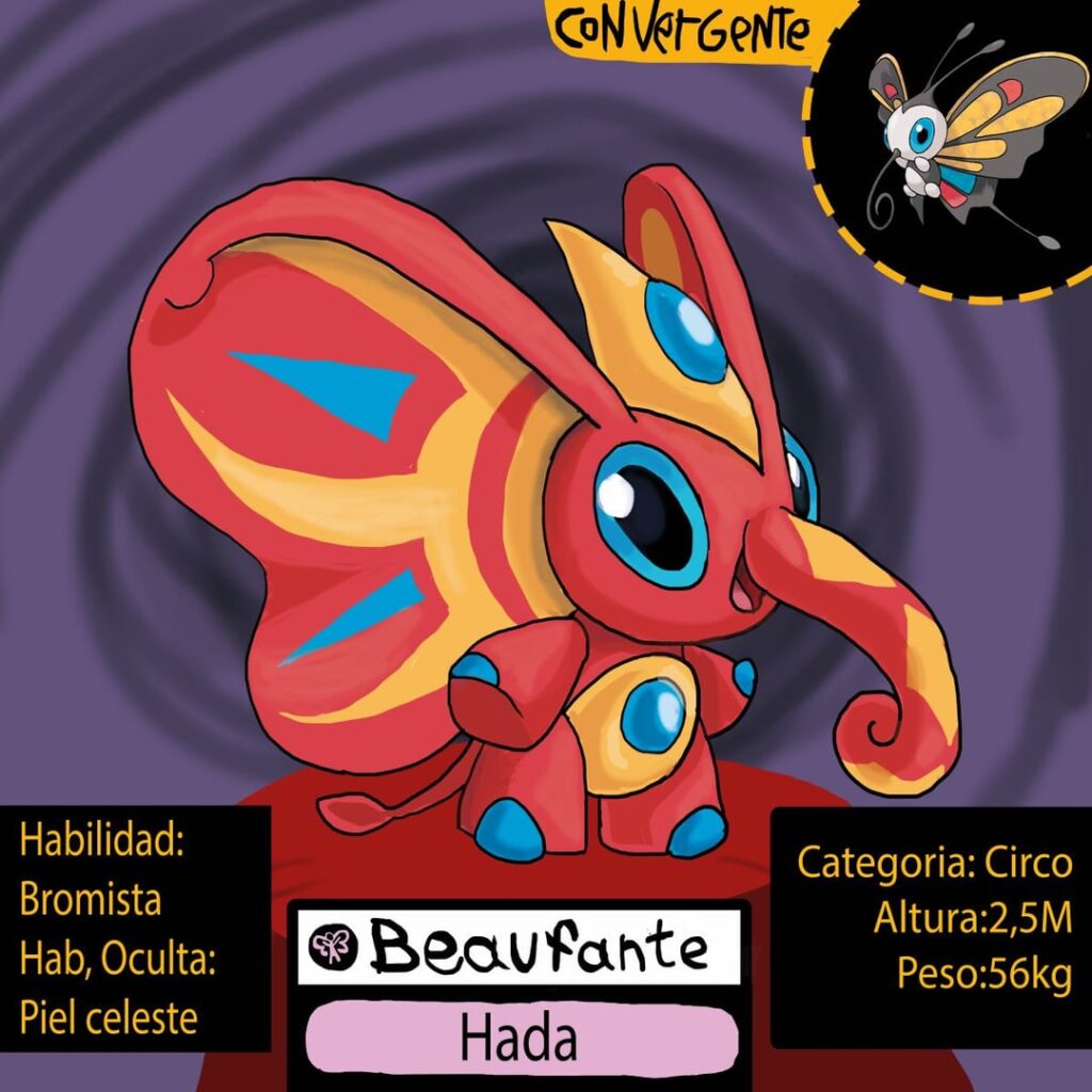 Hace tiempo que no hacía un Pokémon convergente¿no creen? Están inspirados en los elefantes de circo, los montables,en dumbo y en el dios Ganesha