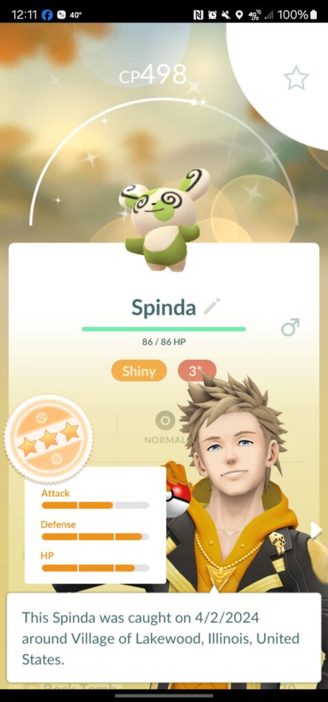 Caught a shiny Spinda
