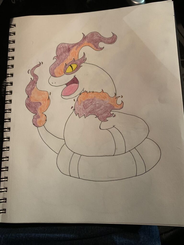 Regional Ekans and its new evolved form Serepent. They are Fire/Fairy Type.