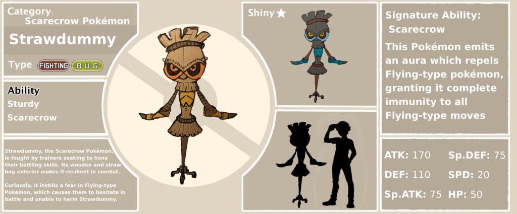 Strawdummy, the Scarecrow Pokémon
