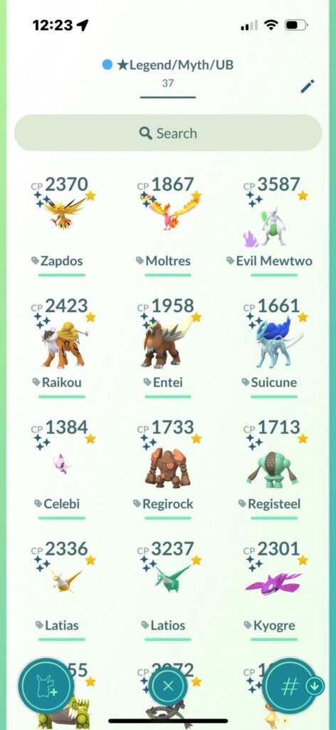 Shiny legendary/ub collection is almost fully complete (<10 remaining)