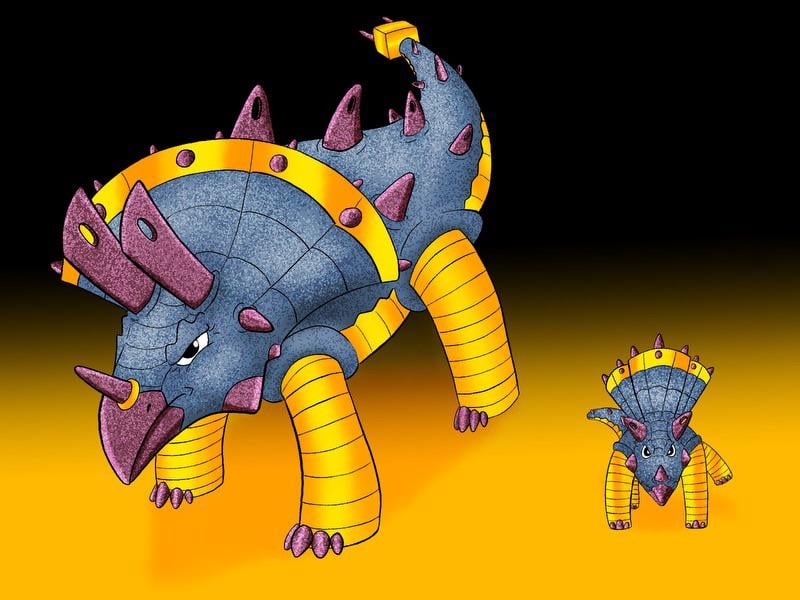 Triceratops Fakemon! Electric/Rock type.