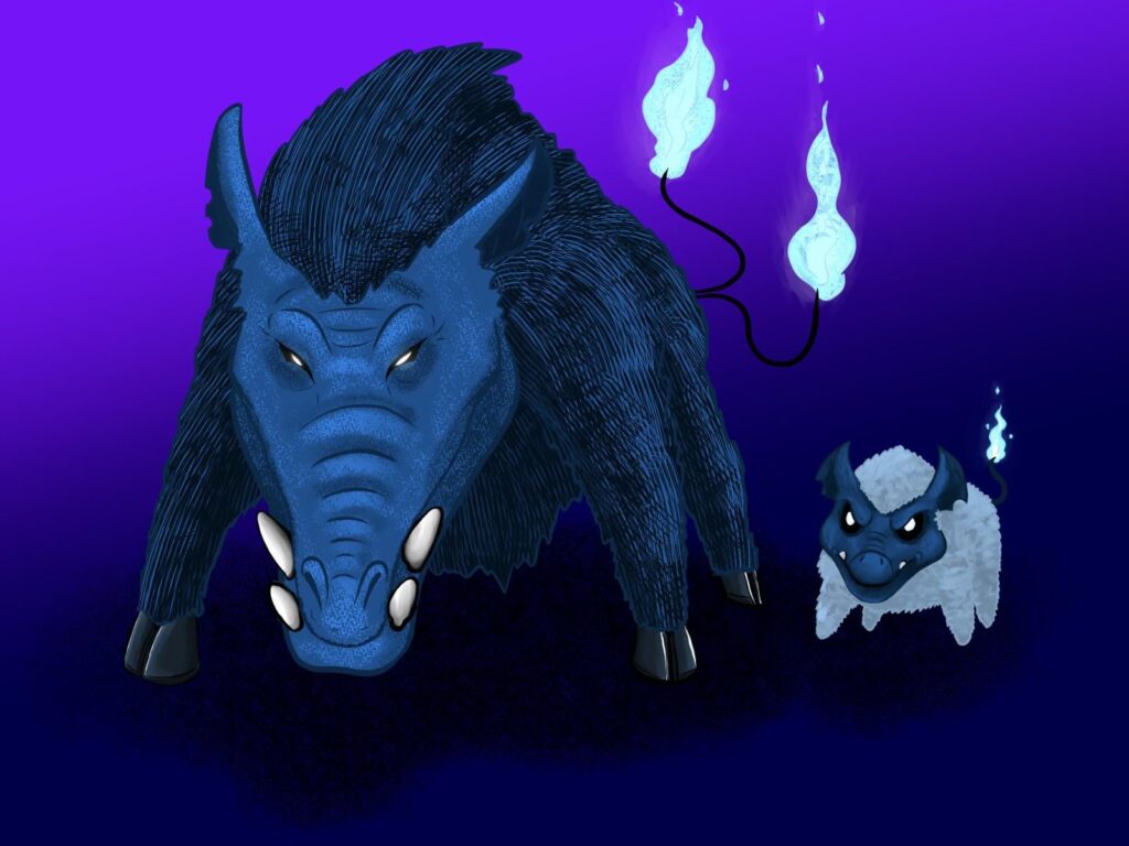 Fakemon Andrewsarchus! Ghost/ Dark type!