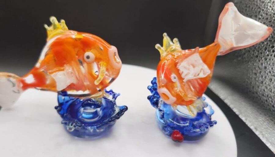 OC magikarp is honestly a cool looking fish, even without its evolution. I love making action poses of them. Hand made glass sculptures.