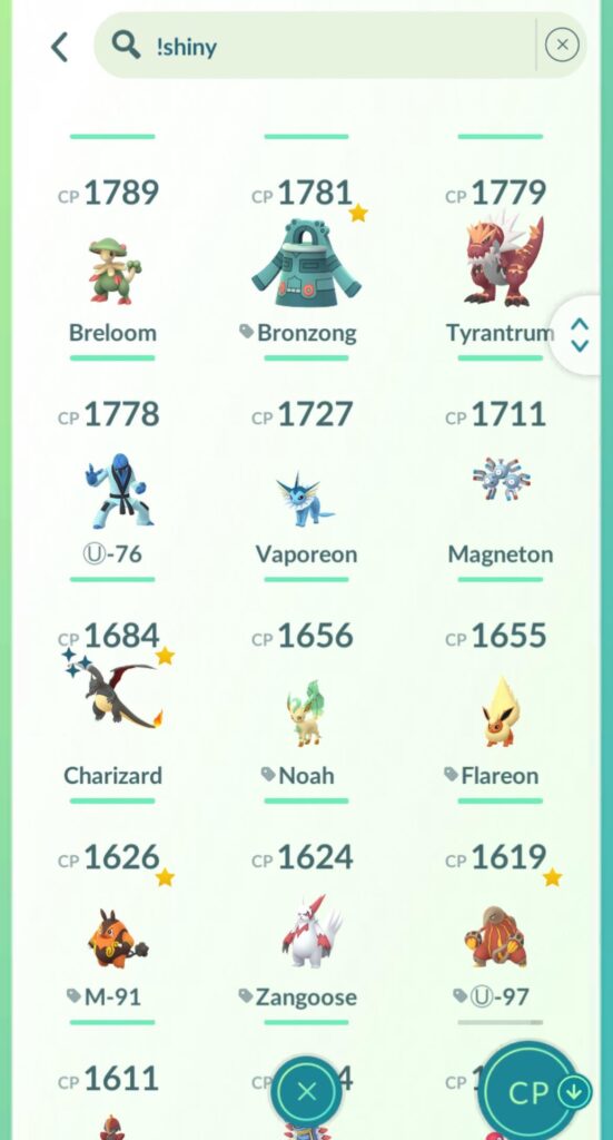 Why won’t !shiny exclude shiny pokemon?