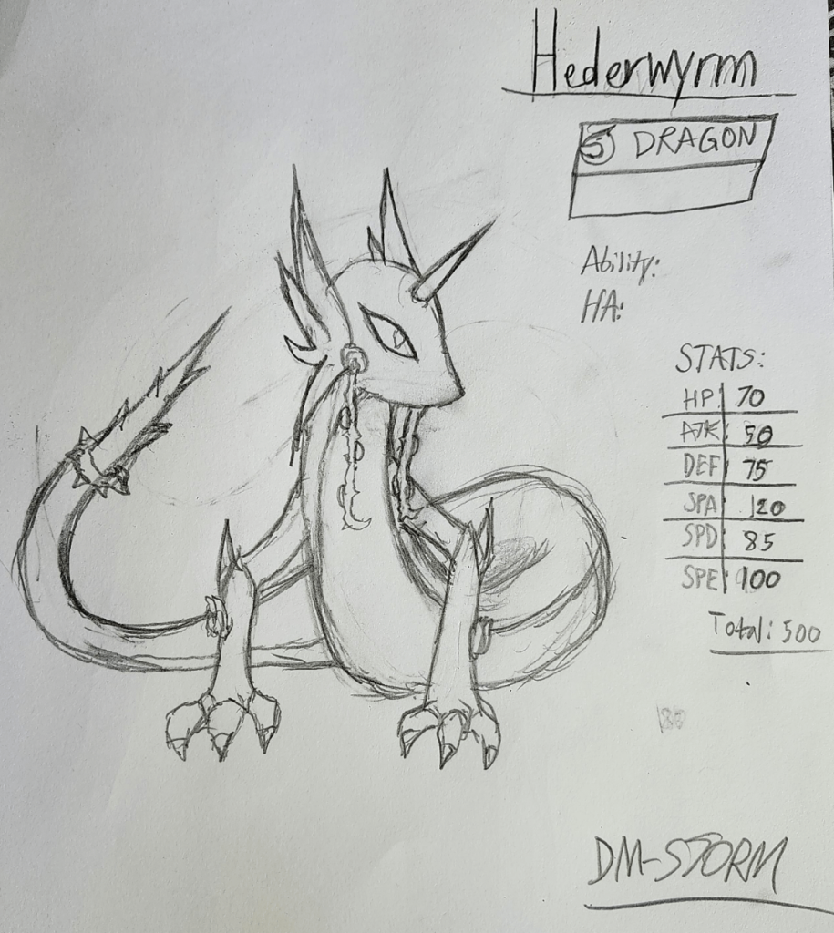 I decided to redesign my first fakemon, Hederwyrm, which was inspired by Ivy from Fire Emblem Engage, what do you guys think of it so far?