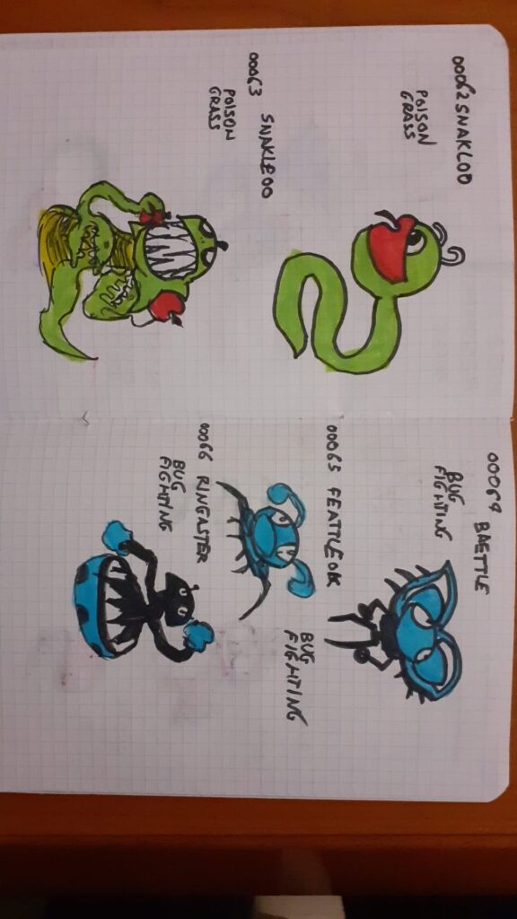 I just found some fakemon I did when I was 8 yo