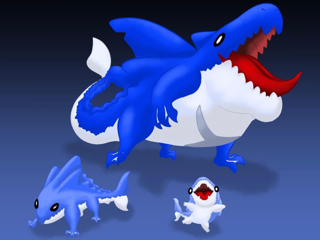 Shark crocodile fakemon! Dragon/Water type