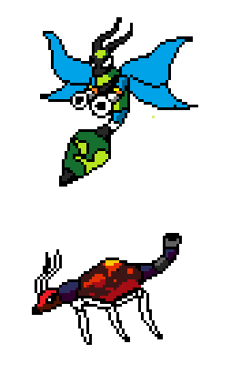Sprites of two related little guys, in a somewhat realistic style