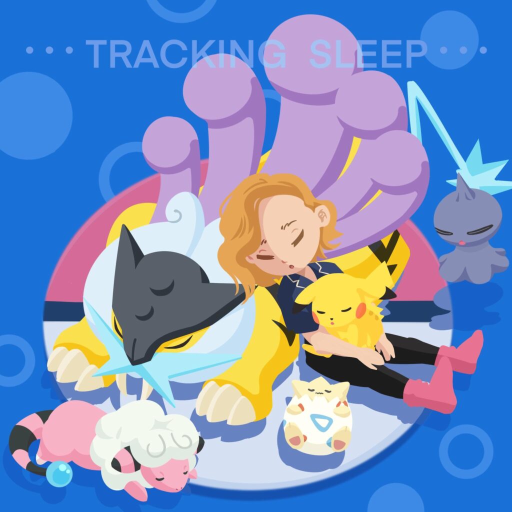 (OC) Drew myself and the squad in Pokemon Sleep during some intense gameplay!!