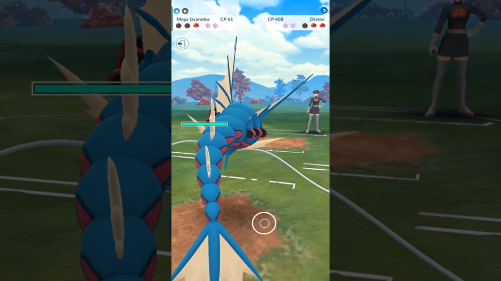 using 61 CP CP MEGA GYARADOS in Pokemon GO.