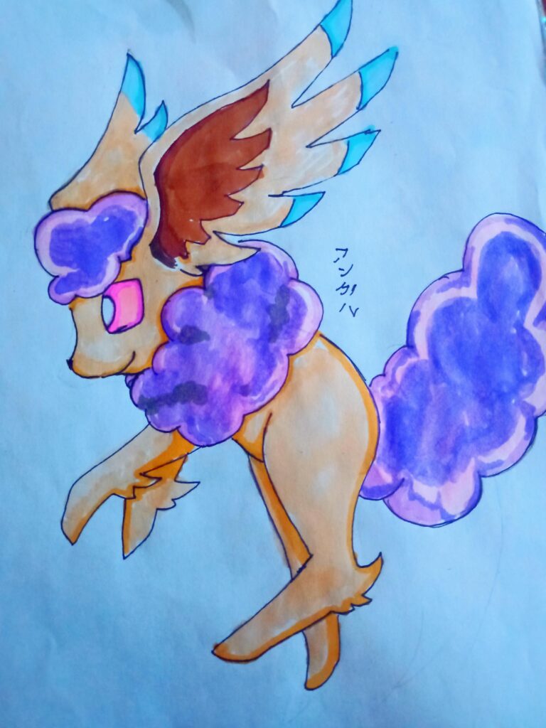 Soreon Eevee flying type evolution whit pretty feather equiped