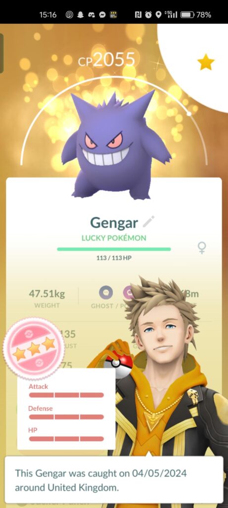 My first every 100% and it's my favourite Pokémon and lucky to top it off🤩
