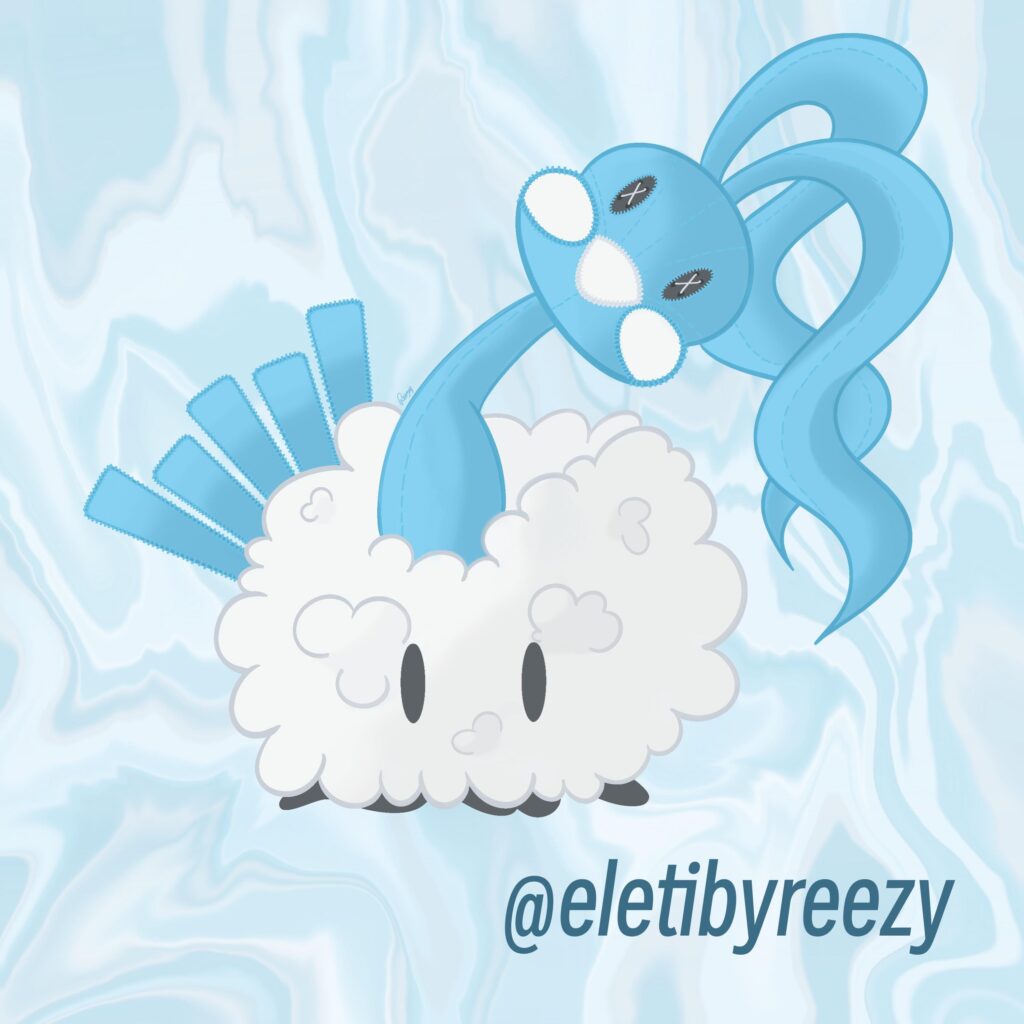 💙🤍 Altaria Mimikyu 🤍💙 ✨Let me know what you think or if you have any requests!✨OC art by me