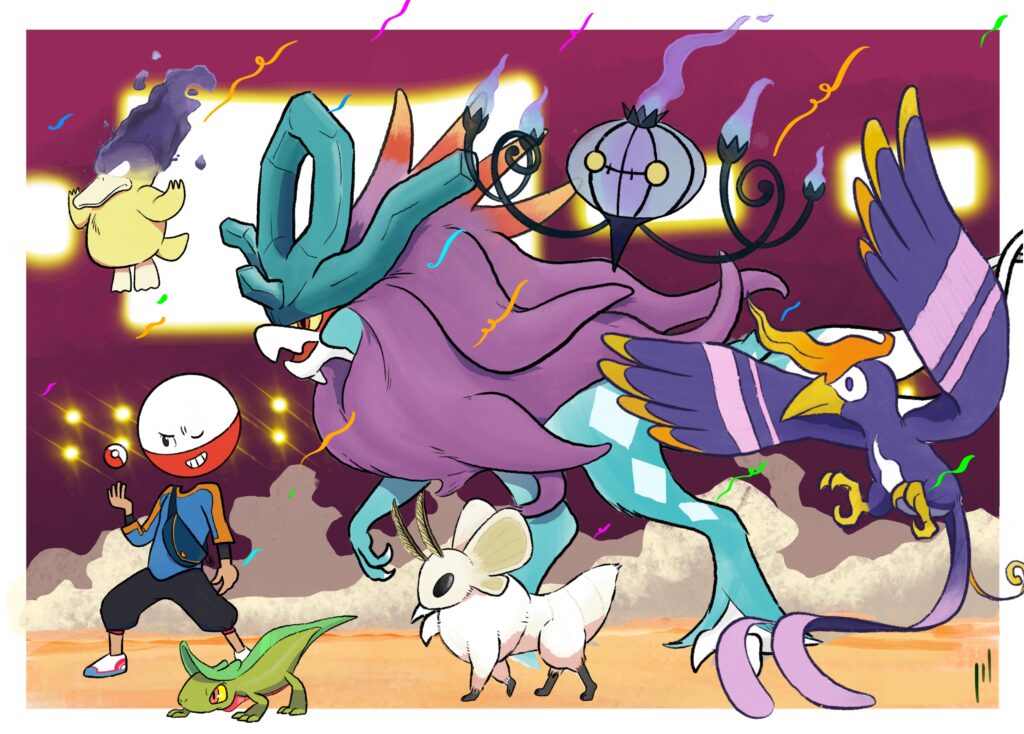 Some Fakemon (and some Pokémon) art I did.