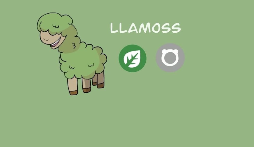 Hope I pulled off the classic llama attitude with my grass/normal type