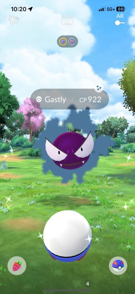 A shiny Gastly was my 2,500th ghost-type Pokémon.